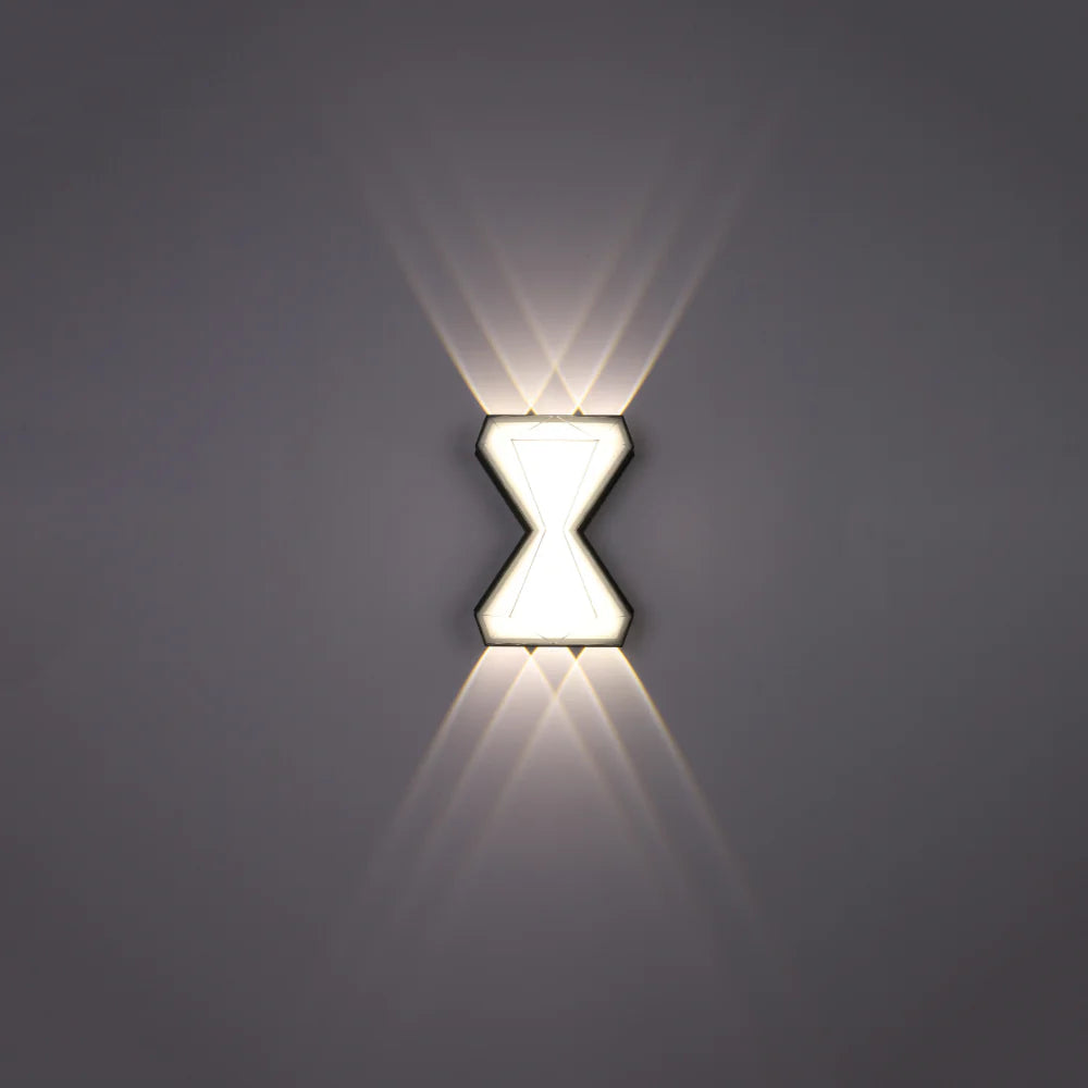 Hourglass Up Down Decorative Modern LED Wall Light Black 4000K 12W 4