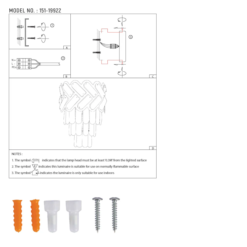 User manual for Herringbone Crystal Chandelier Wall Sconce Light Gold | TEKLED 151-19922