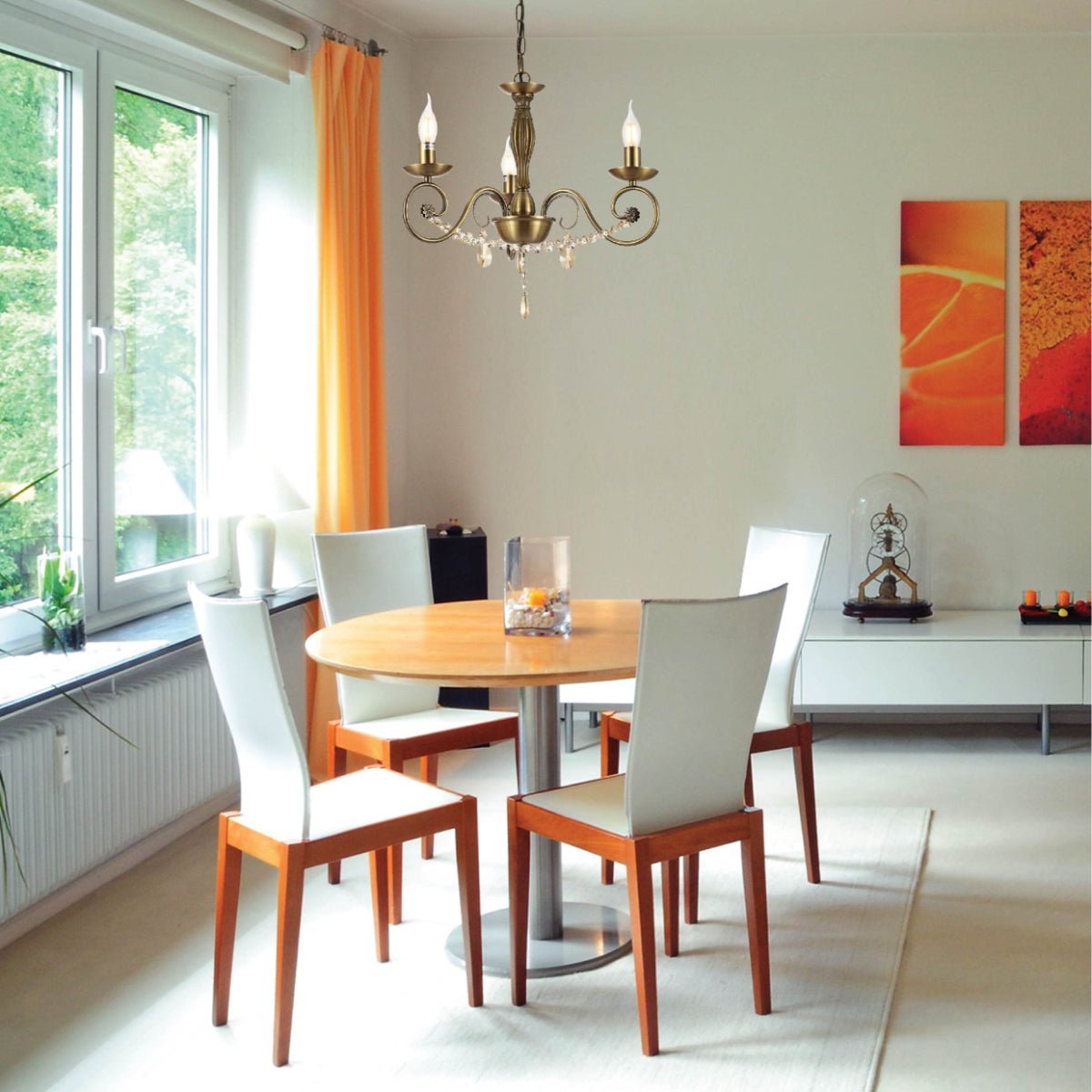 More interior usage of Antique Brass Finishing Metal Body French Candle Vintage Crystal Ceiling Light with E14 | TEKLED 152-179534