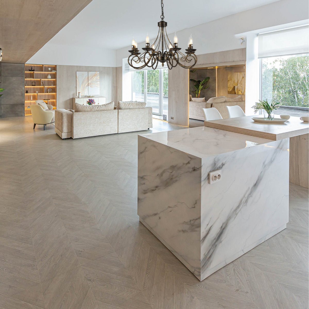 More interior usage of Candle Vintage Gold Patinated Black French Chandelier Ceiling Light 8xE14 | TEKLED 152-17616