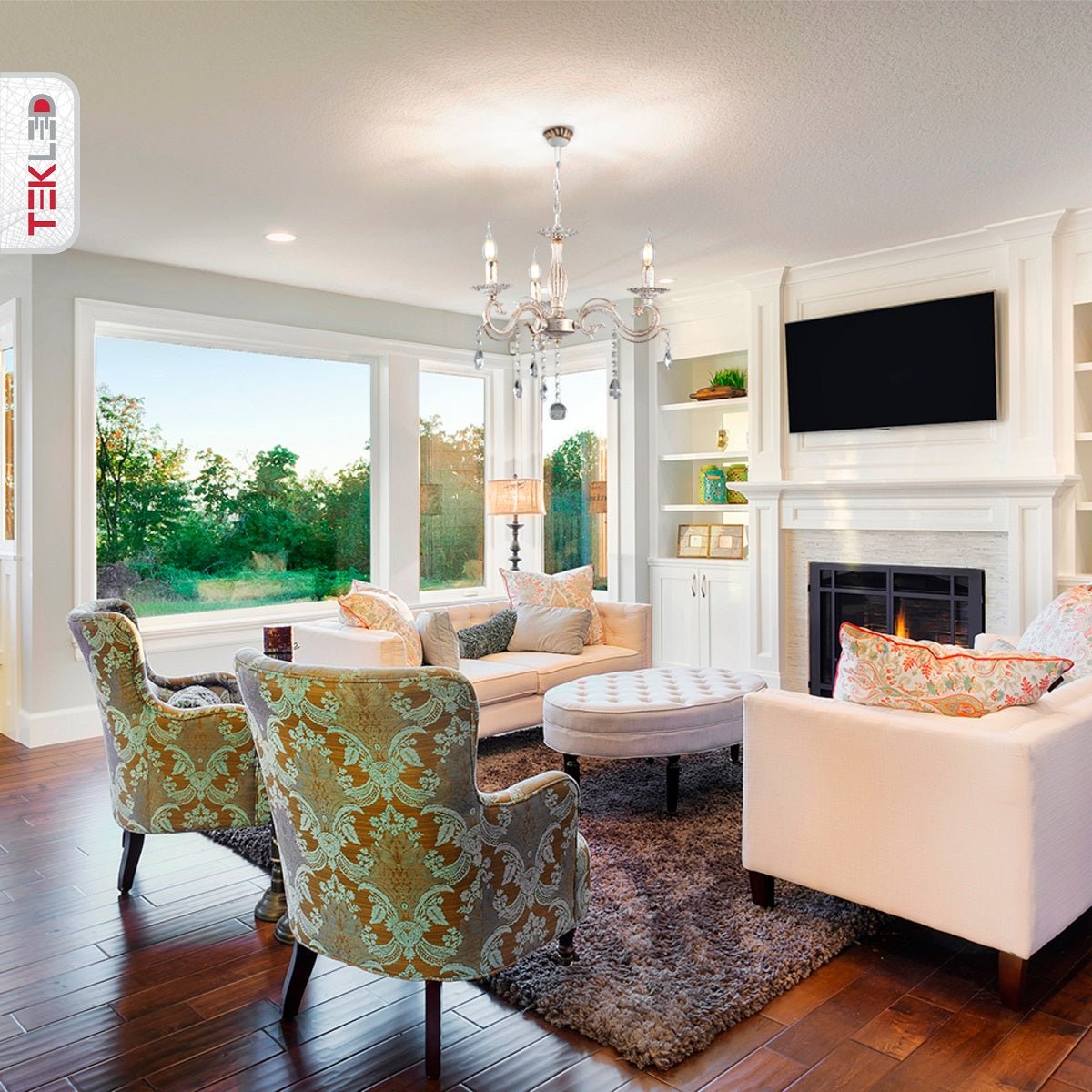 More interior usage of Candle Waterfall Traditional Retro Vintage 3 Arm Chandelier Ceiling Light Crystal Gold Aged Cream 3xE14 | TEKLED 159-17822