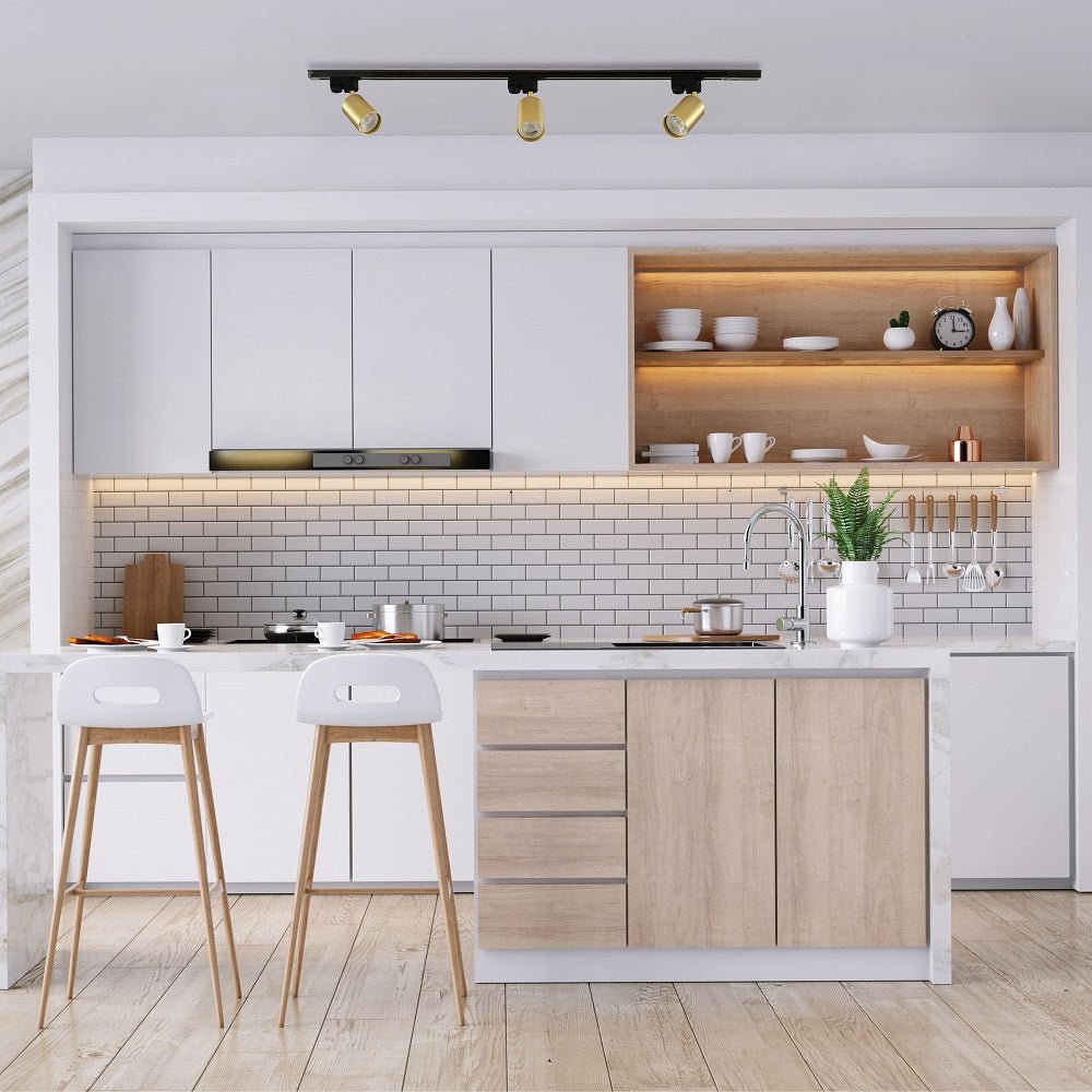 More interior usage of Tracklight Single Line Spotlight For GU10 Gold S | TEKLED 174-03980