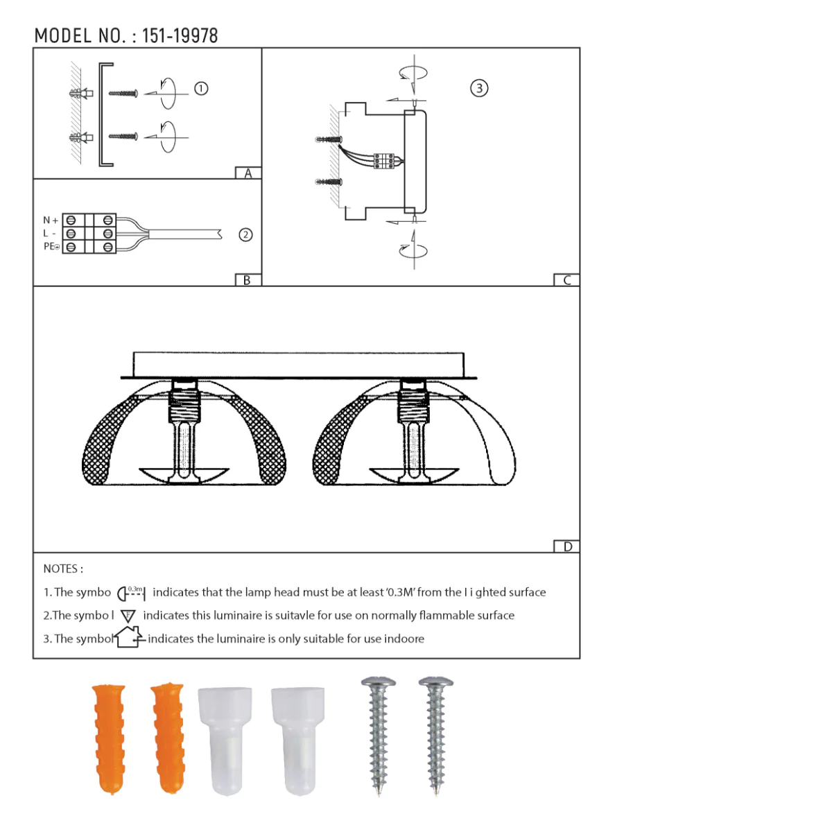 Technical specs of Industrial Chic Halo Wall Sconce Light 151-19978