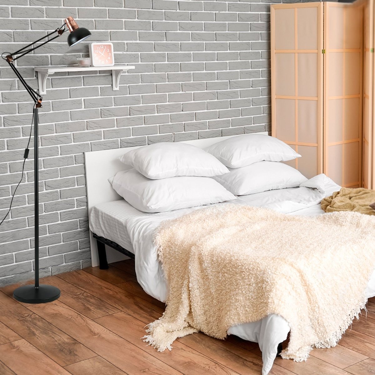 Indoor usage of Swing Arm Architect Model Floor Lamp E27 Black and Copper | 130-03349