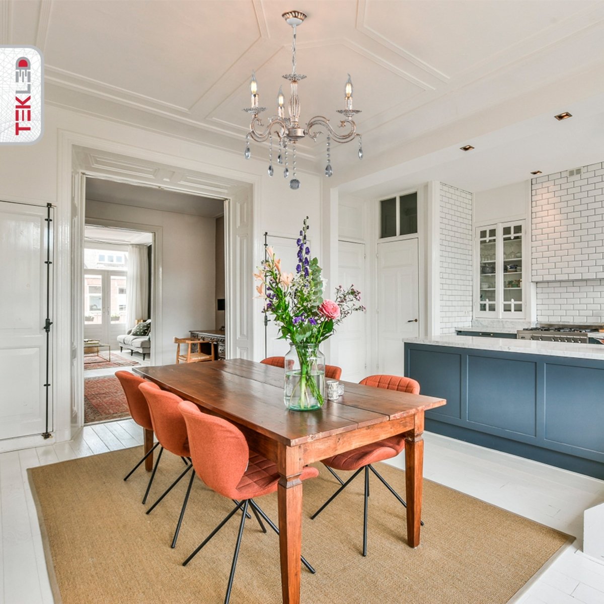 Interior application of Candle Waterfall Traditional Retro Vintage 3 Arm Chandelier Ceiling Light Crystal Gold Aged Cream 3xE14 | TEKLED 159-17822