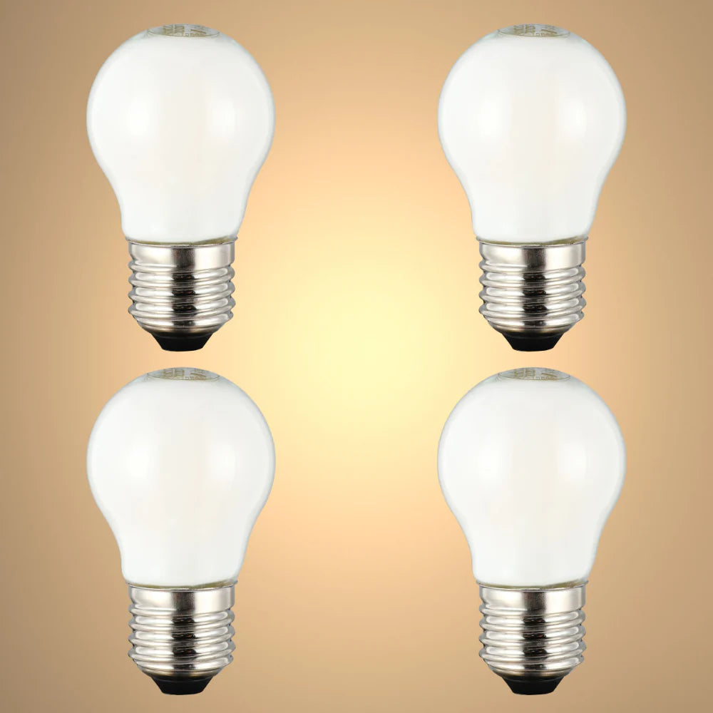 Pack of 4 Dimmable Golf Ball E27 4W 4000K Milky Glass LED Bulb