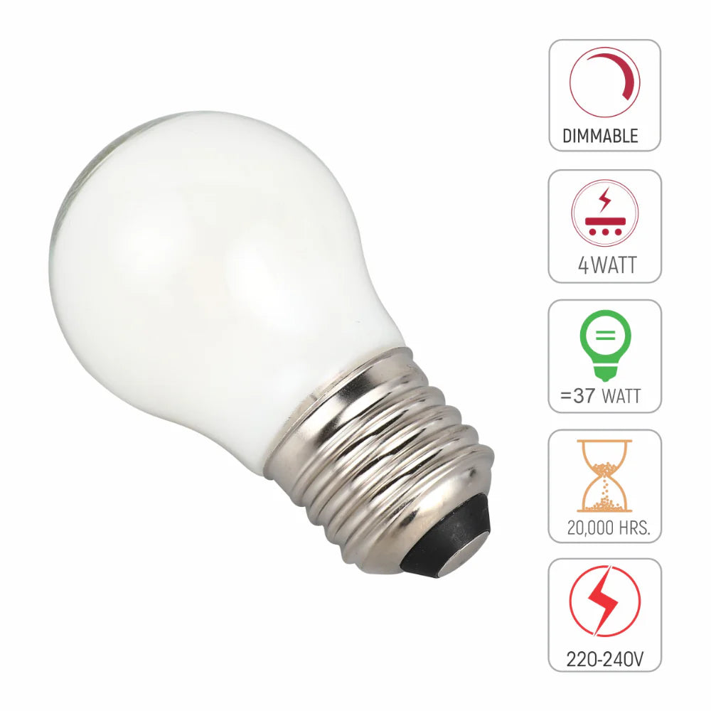 Technical specs of Pack of 4 Dimmable Golf Ball E27 4W 4000K Milky Glass LED Bulb