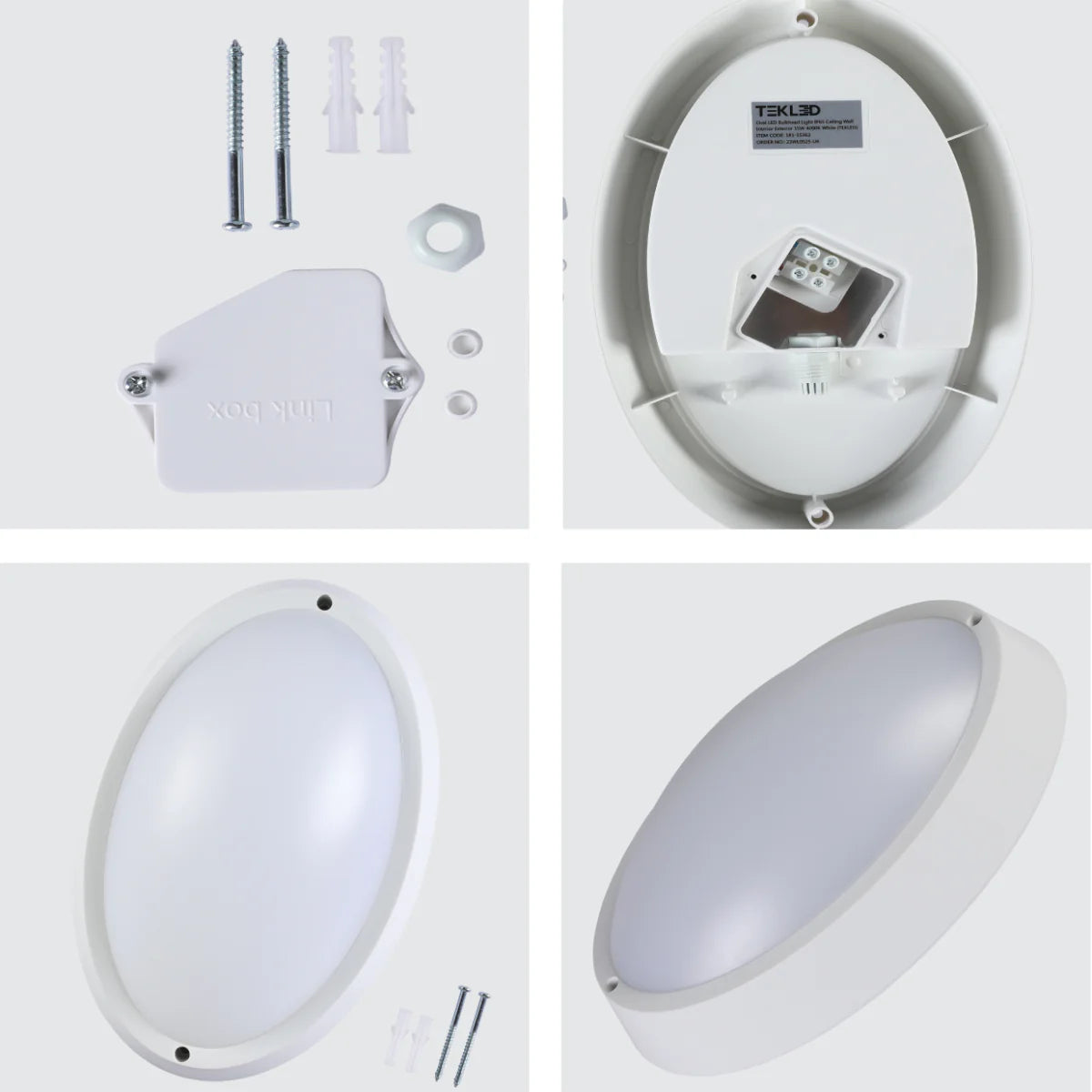 Close shots of LED Bulkhead Light IP65 Ceiling Wall Interior Exterior 4000K White 181-15363