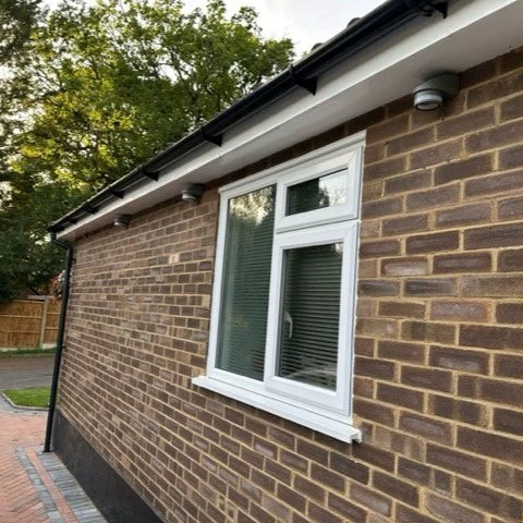 LED Diecast Aluminium One Direction Wall Lamp 7W 14W 4000K Cool White IP54 Grey - 1 Lamp in use as security light for exterior of a house