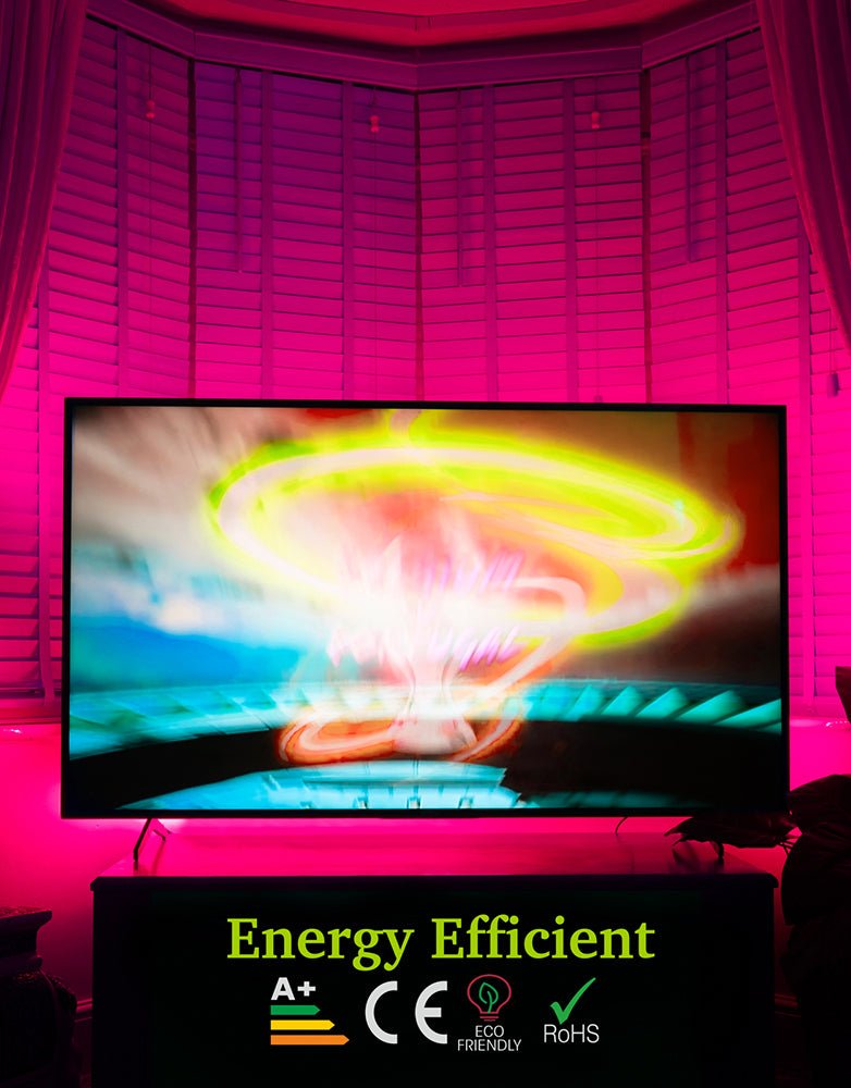 Suggested use in living room of Holiday 5m RGB LED Strip Light 150 LEDs SMD5050 DC12V IP20 25W 2A Adaptor with Remote controler