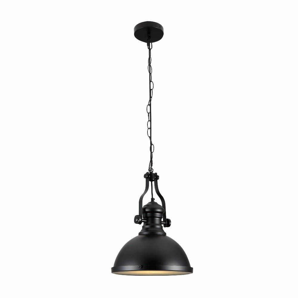 Main image of Black Nautical Industrial Caged Dome Shade Glass Metal Ceiling Pendant Light with E27 Fitting | TEKLED 150-18372