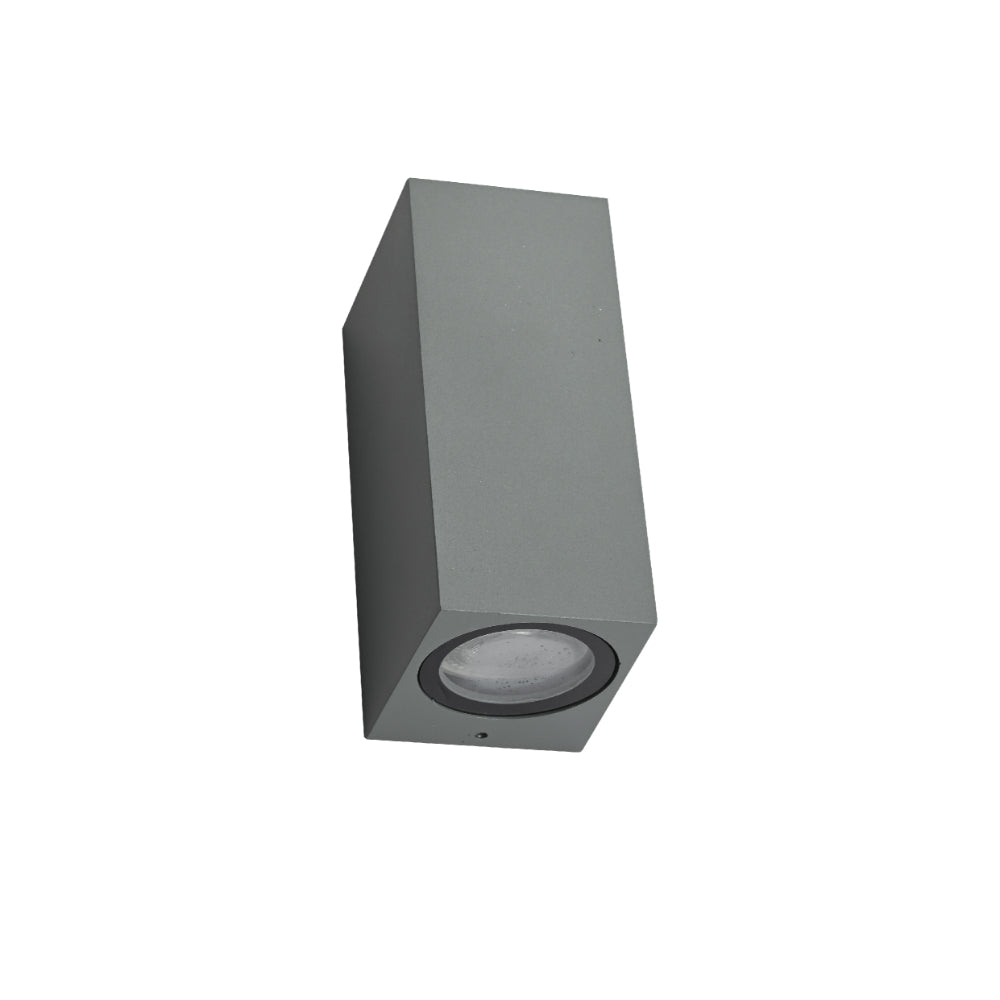 Main image of Cubioid Wall Lamp IP44 Grey with 2xGU10 Fitting | TEKLED 182-03350
