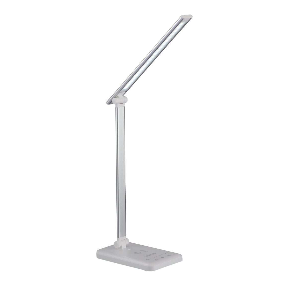 Main image of Dingo Silver Desk Light Dimmable and Colour Modes with Wireless Phone Charger | TEKLED 130-03612