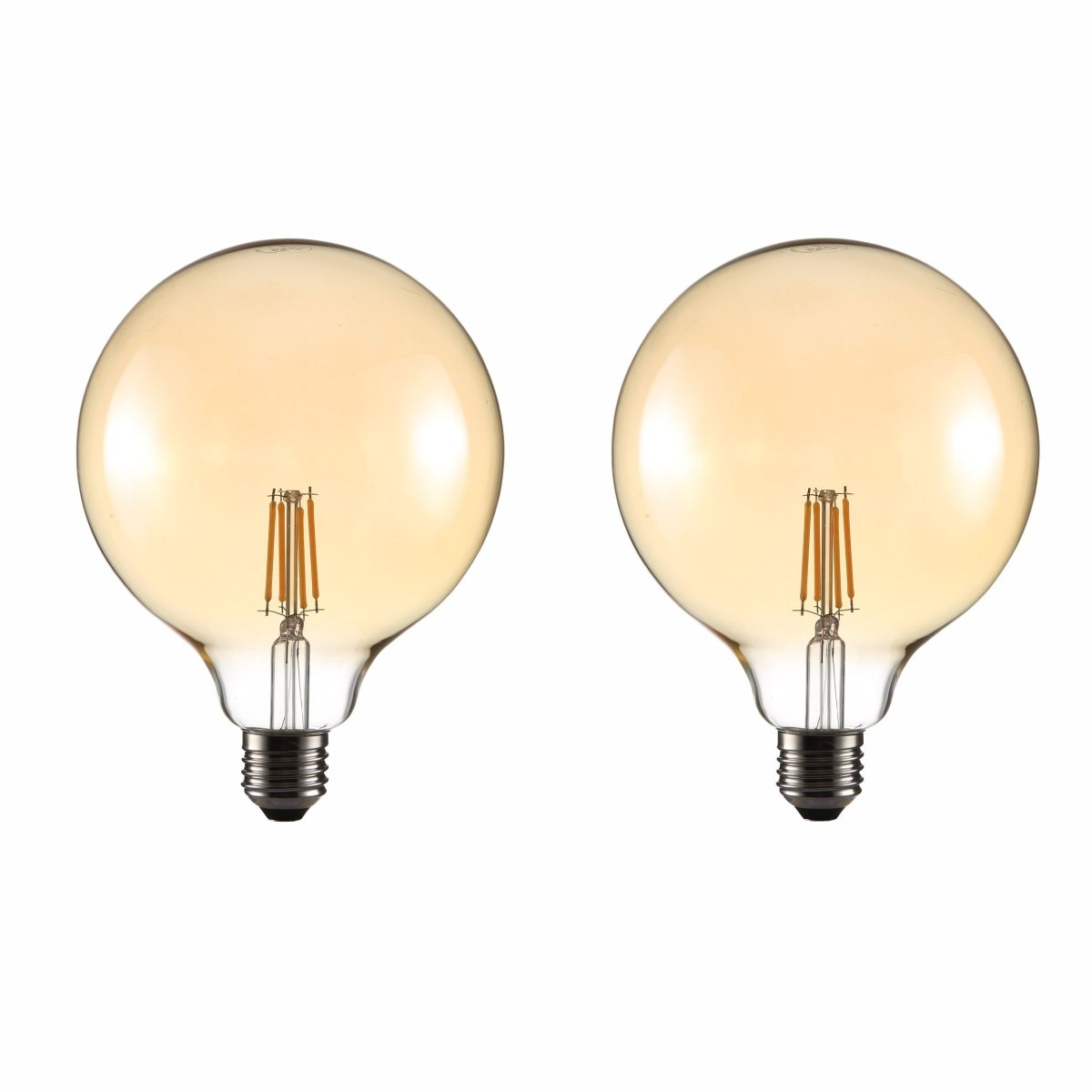 LED Filament Globe Bulb E27 Edison Screw Warm White 2400K G125 2w 4w pack of 2