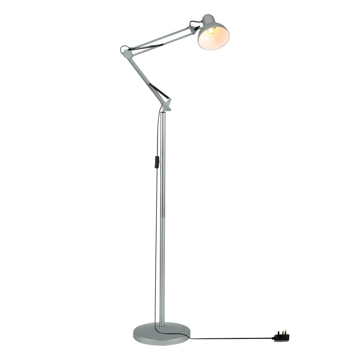 Main image of Swing Arm Architect Model Floor Lamp E27 Silver | 130-03355