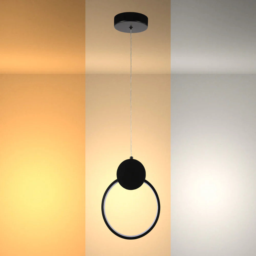 Mavey Modern Nordic Bedside LED Pendant Light Black CCT Changeble 1