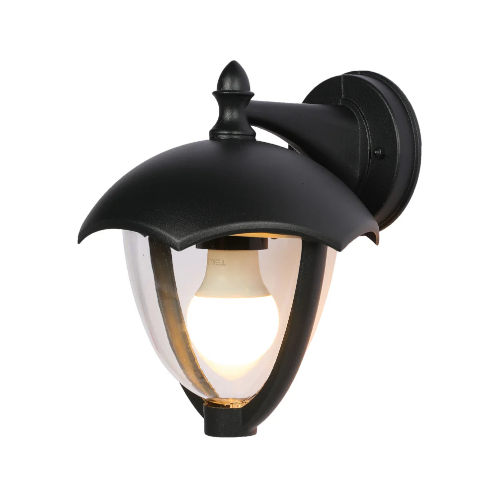 Megan Outdoor Lantern Wall Light E27 Black 2