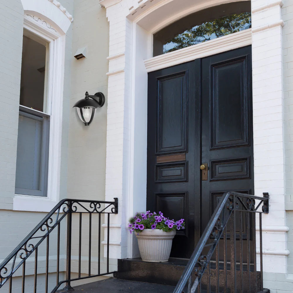 Megan Outdoor Lantern Wall Light E27 Black 11