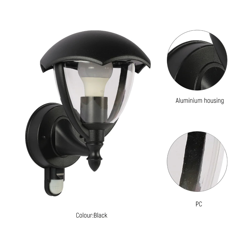 Megan Outdoor Lantern Wall Light E27 Black 21