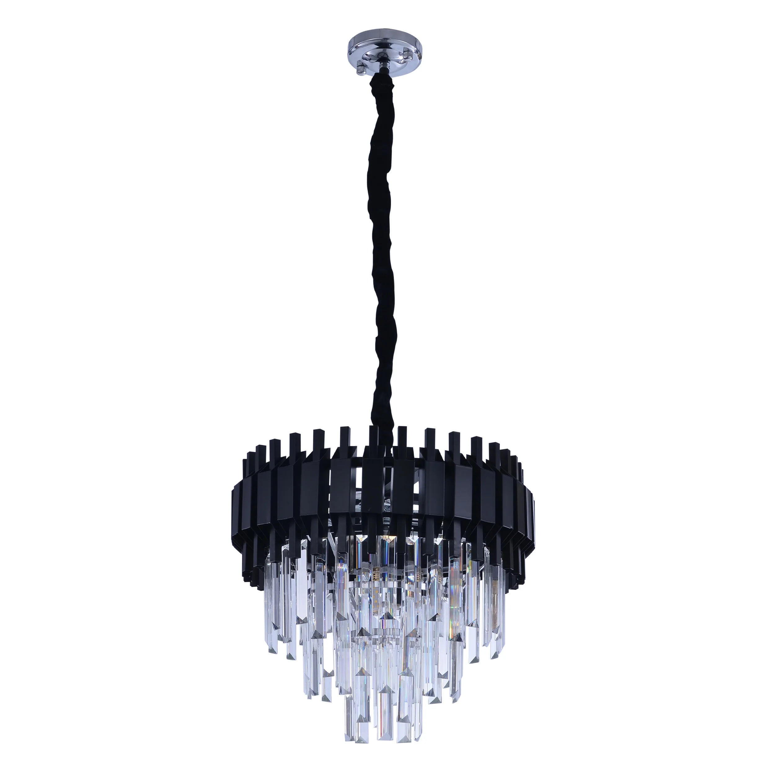 Main image of Metropolitan Square Beam Design Tiered Crystal Modern Chandelier Ceiling Light | TEKLED 159-18036