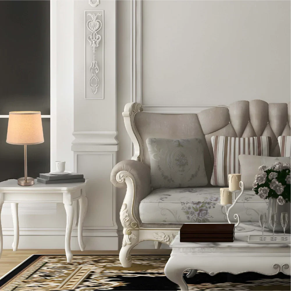 Interior application of Minmalist Table Lamp Nickel Flaxen | TEKLED 130-03638