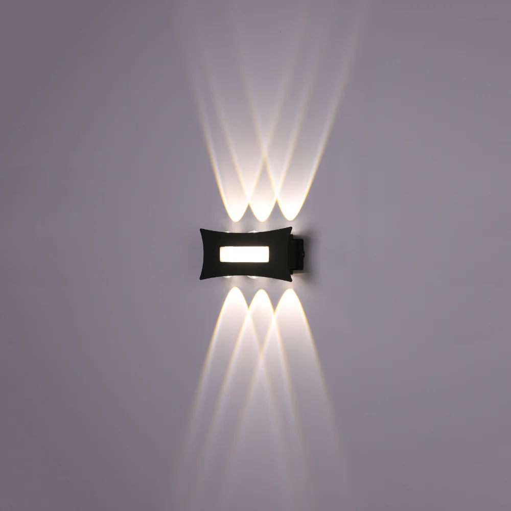 Modern Decorative Up Down LED Wall Light Black 4000K 12W 1
