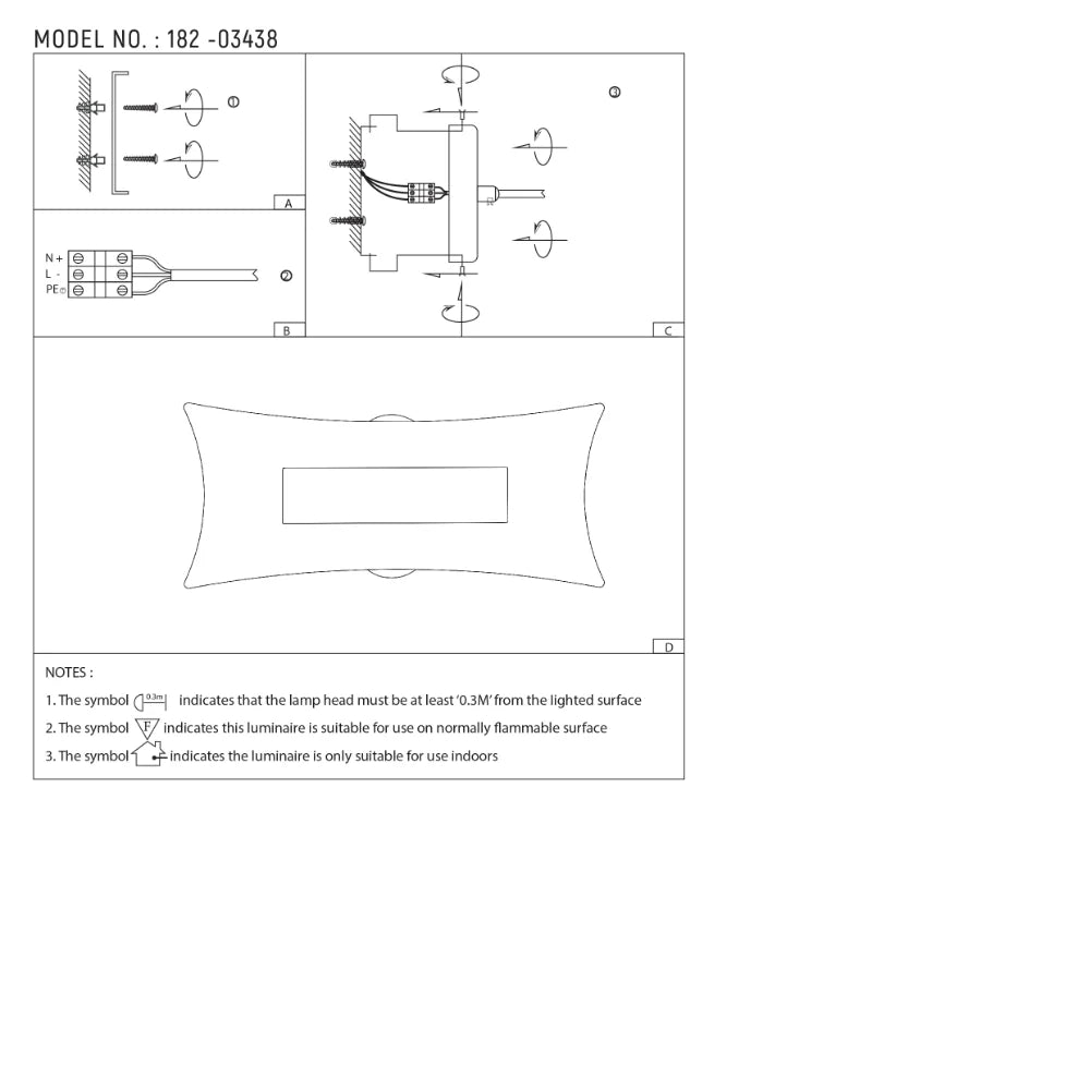Modern Decorative Up Down LED Wall Light Black 4000K 12W 8