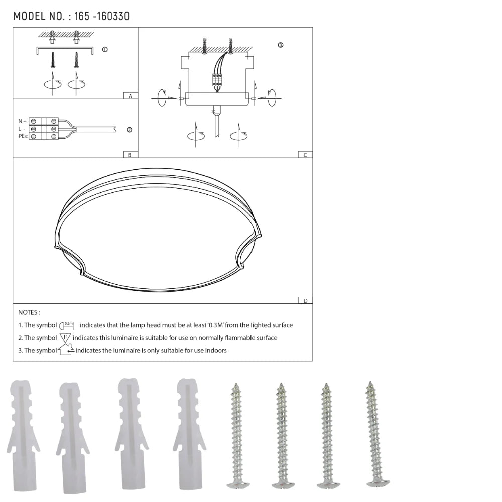 Modern Flush Ceiling Lights with Black Frame and Bronze/Copper Accents, LED Flush Ceiling Light, TEKLED 23