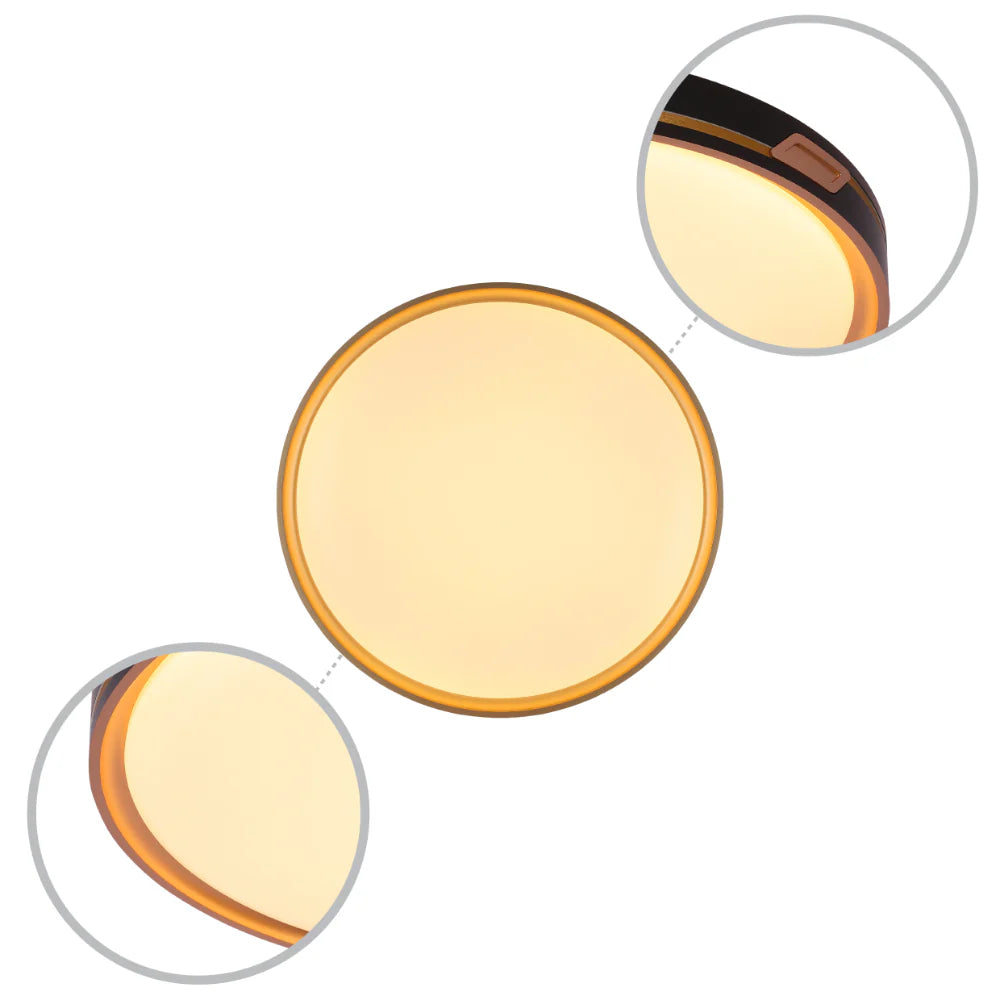 Modern Flush Ceiling Lights with Black Frame and Bronze/Copper Accents, LED Flush Ceiling Light, TEKLED 18