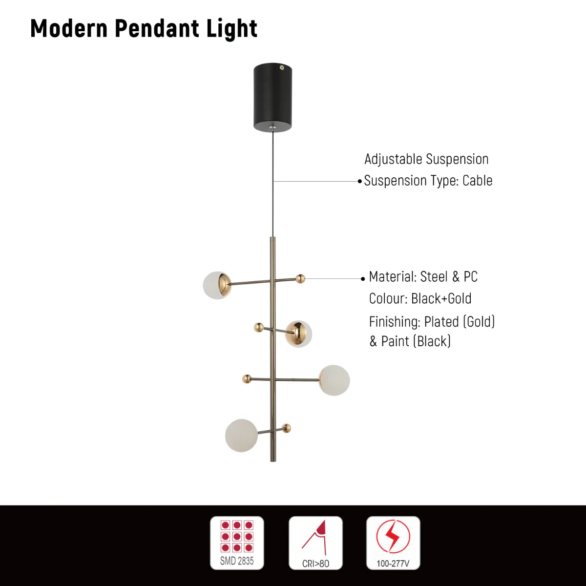 Close shots of Modern Spacious Chandelier Ceiling Light Gold 159-18155