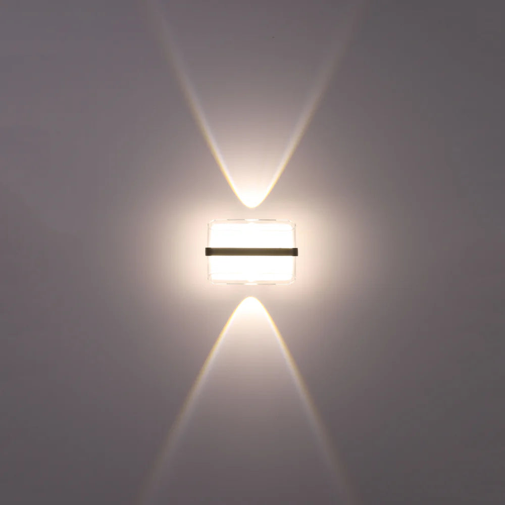 Modern Triple-source Up Down Decorative Band LED Wall Light Black 4000K 12W 1