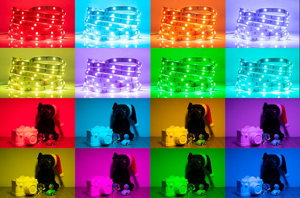 Sample images of settings on Holiday 5m RGB LED Strip Light 150 LEDs SMD5050 DC12V IP20 25W 2A Adaptor with Remote controler