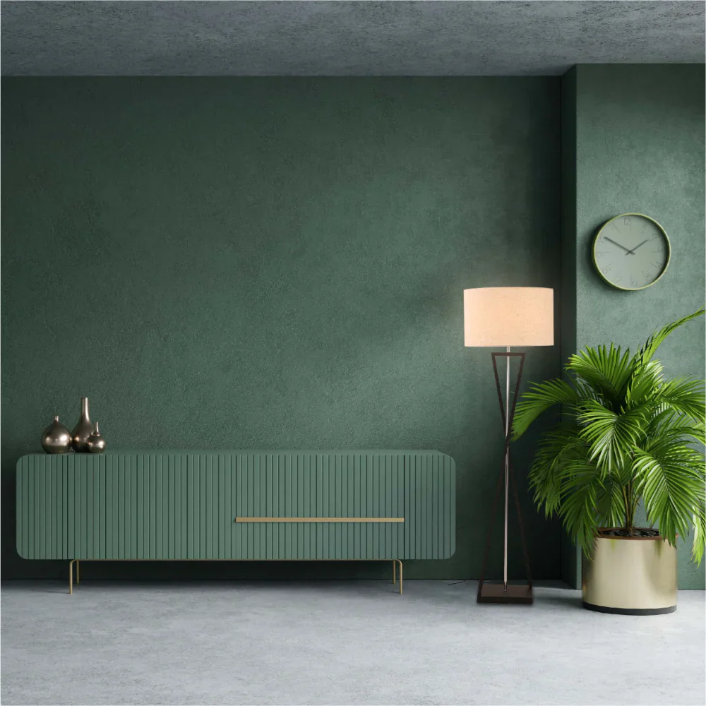 Interior use of Nordic Art Deco Floor Lamp Black Nickel Flaxen | TEKLED 130-03522