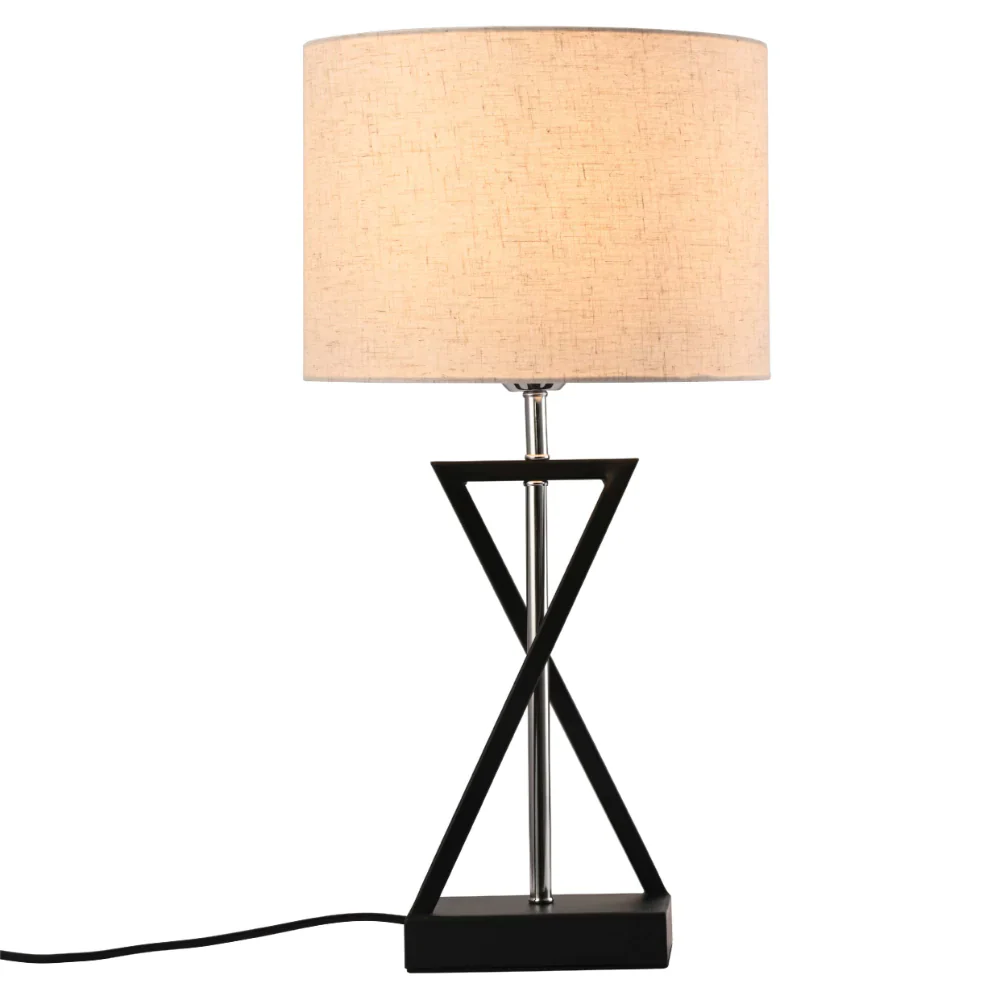 Main image of Nordic Art Deco Table Lamp Black Nickel Flaxen | TEKLED 130-03636