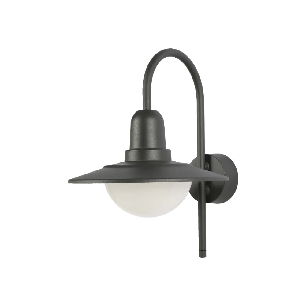 Norman Outdoor Lantern Wall Light E27 Dark Grey 1