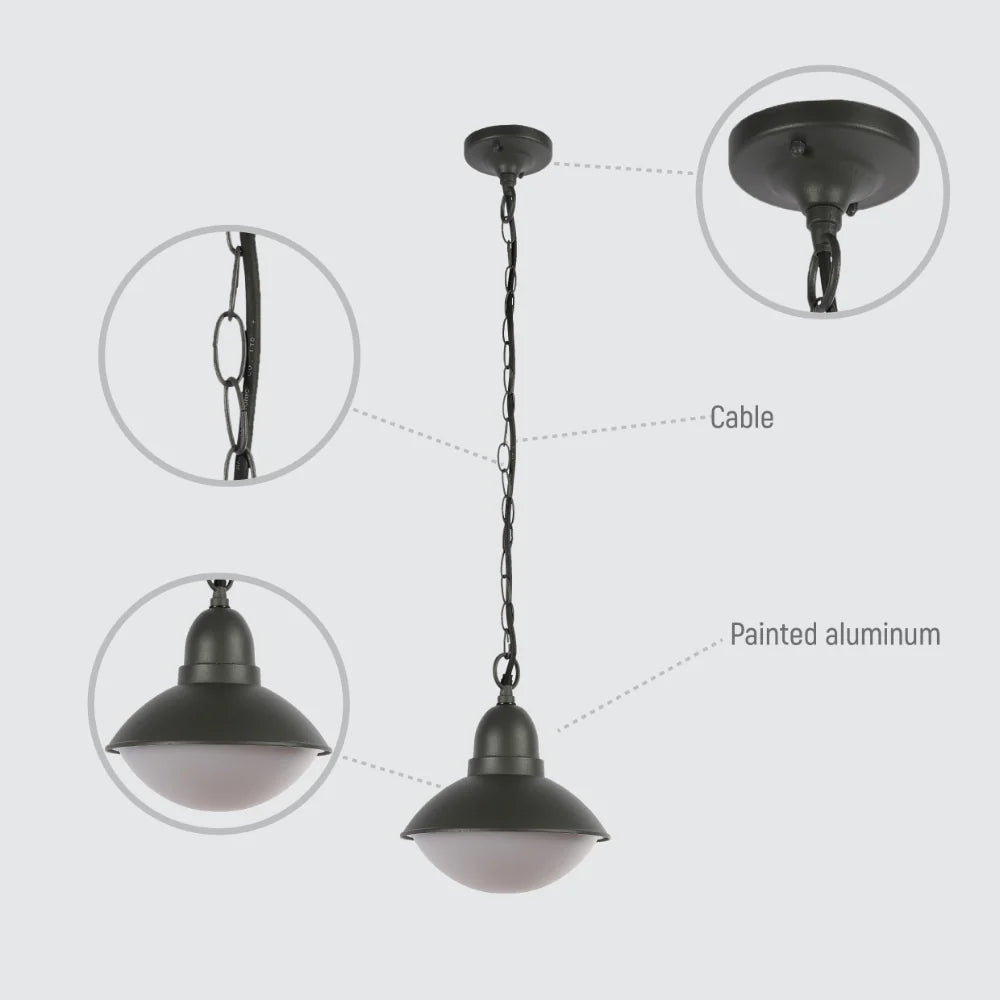 Norman Outdoor Pendant Lamp E27 Dark Grey 6