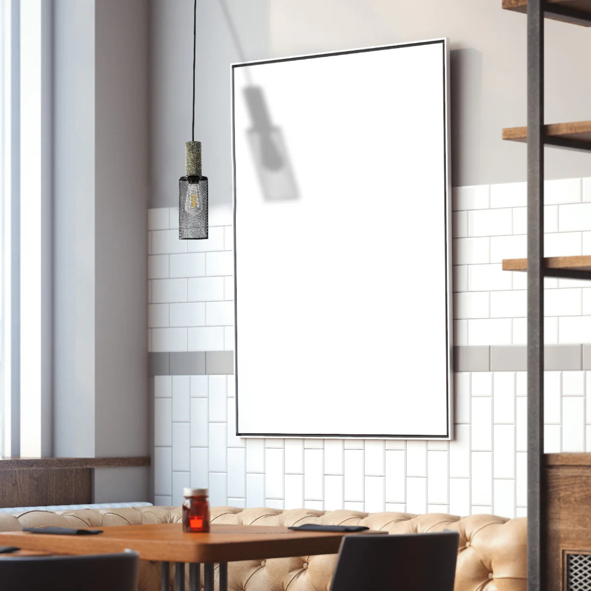 Quartet of Textured Concrete Pendant Lights with Metal Shades - TEKLED 150-19050 in play