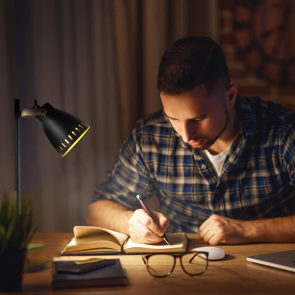 Retro Desk Lamp with Brass Accents 5