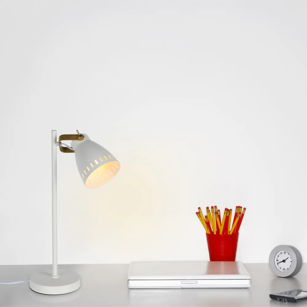 Retro Desk Lamp with Brass Accents 4