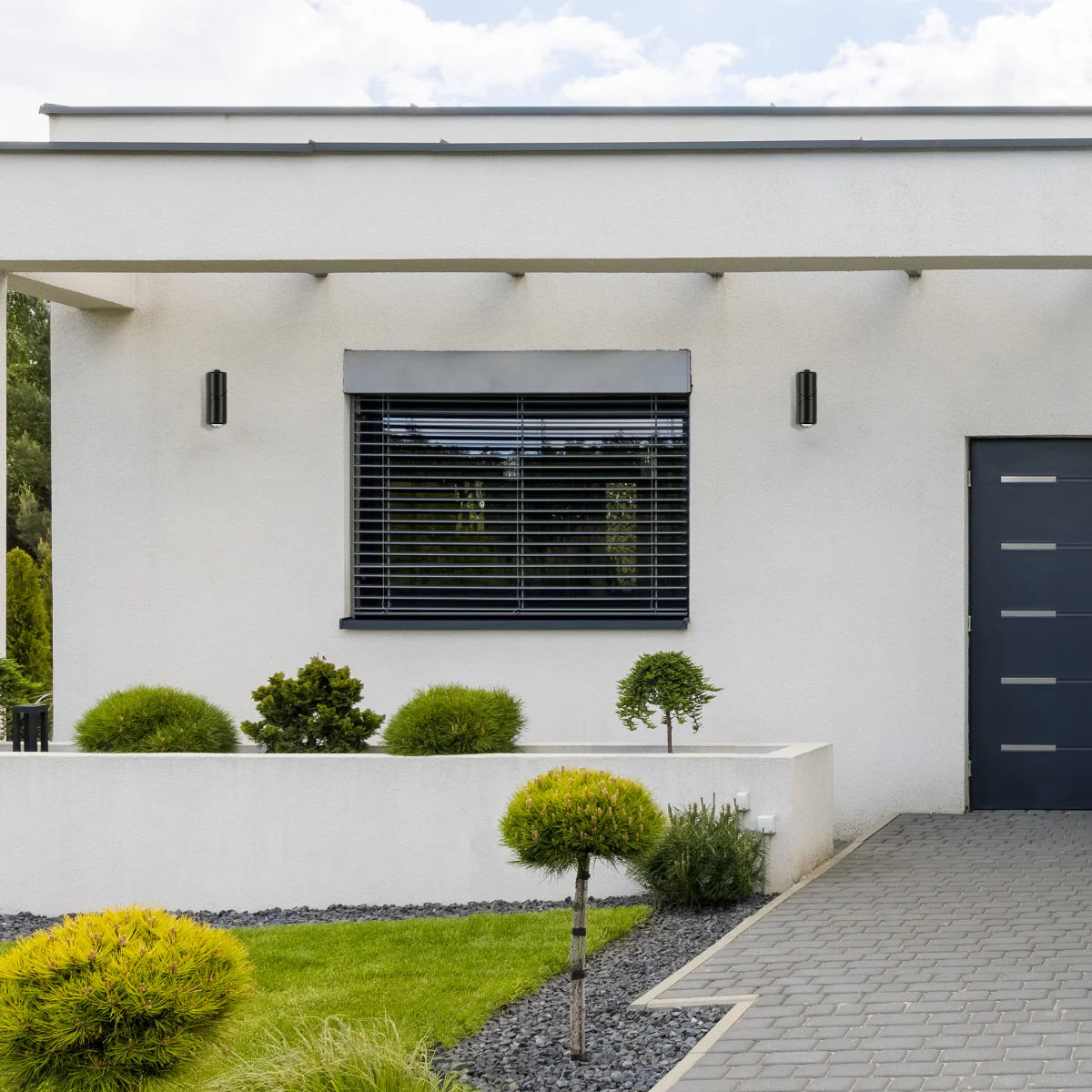 Where to use Rotatable Cylinders Outdoor LED Wall Light Black 3000K Narrow Beam 182-034160