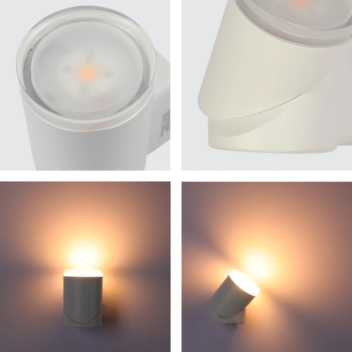 Close shots of Rotatable Cylinders Outdoor LED Wall Light White 3000K Wide Beam 182-03417