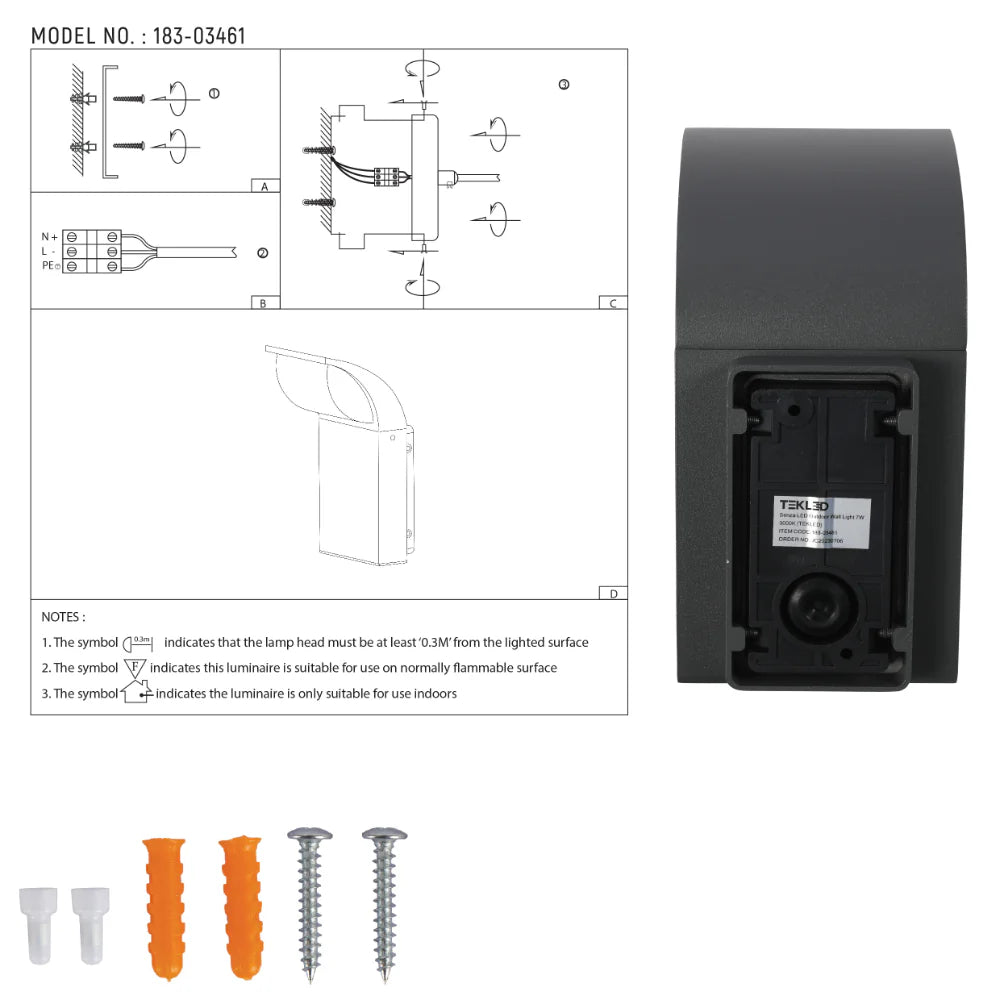 Senza LED Outdoor Wall Light 7W 3000K 15