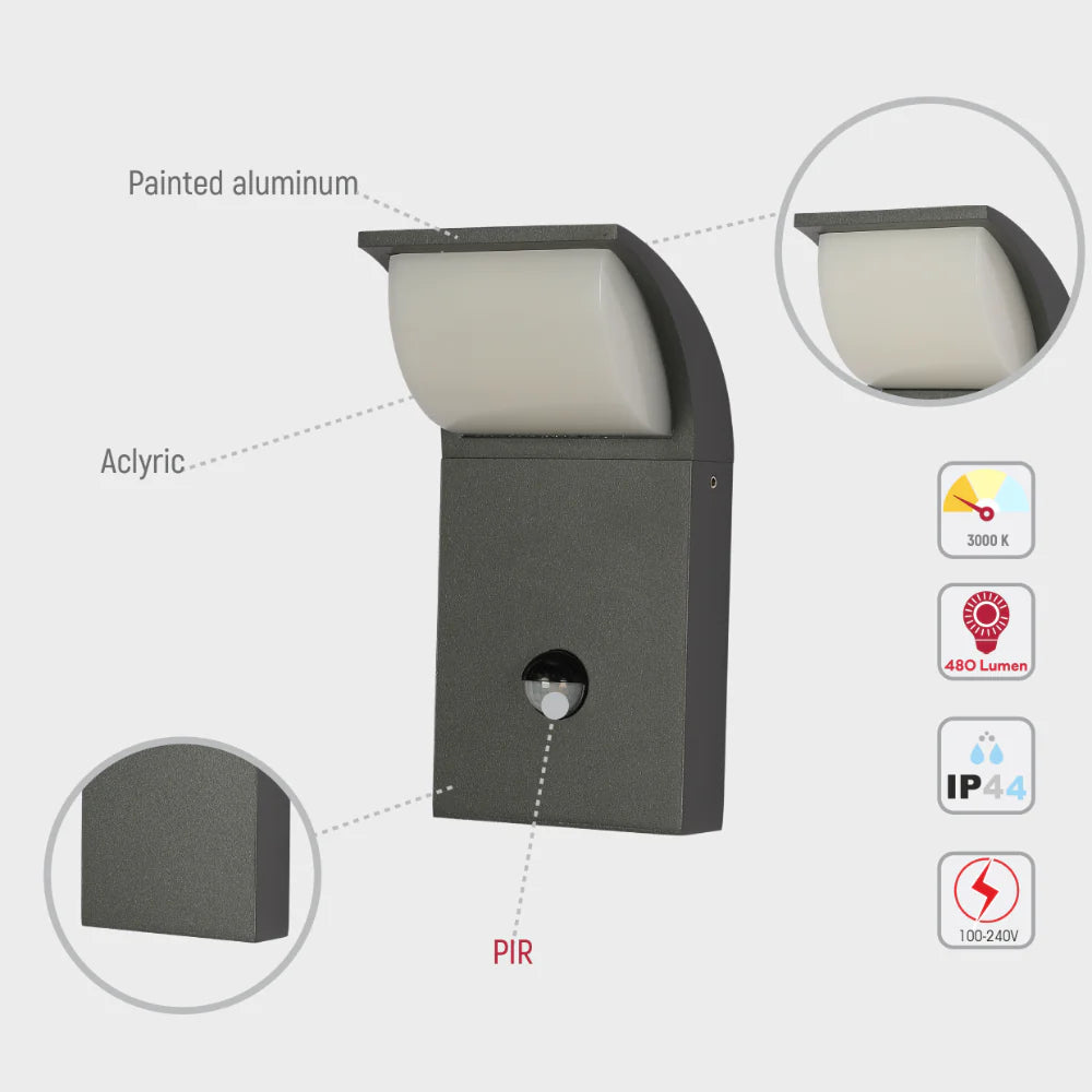 Senza LED Outdoor Wall Light 7W 3000K 12