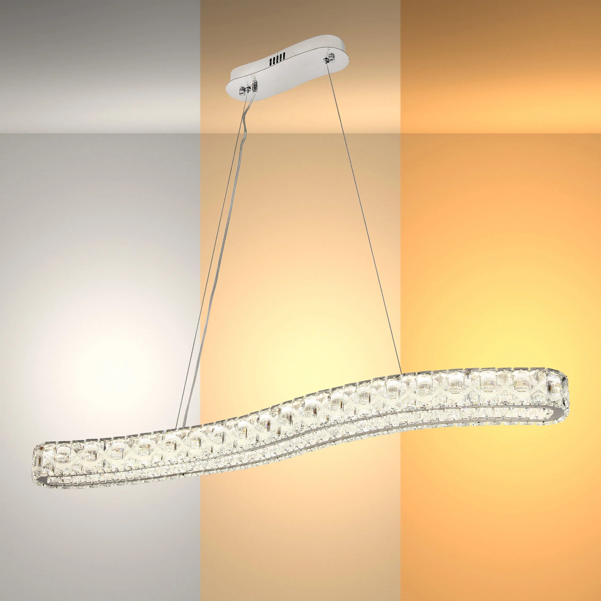 Crystal Chandelier TEKLED Serpentine Crystal Helix LED Pendant Chandelier 80W--159-18348