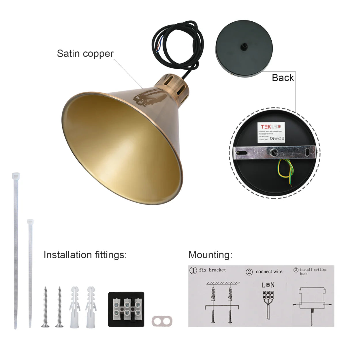 Close shots of Sleek Industrial Cone Pendant Light 150-18433