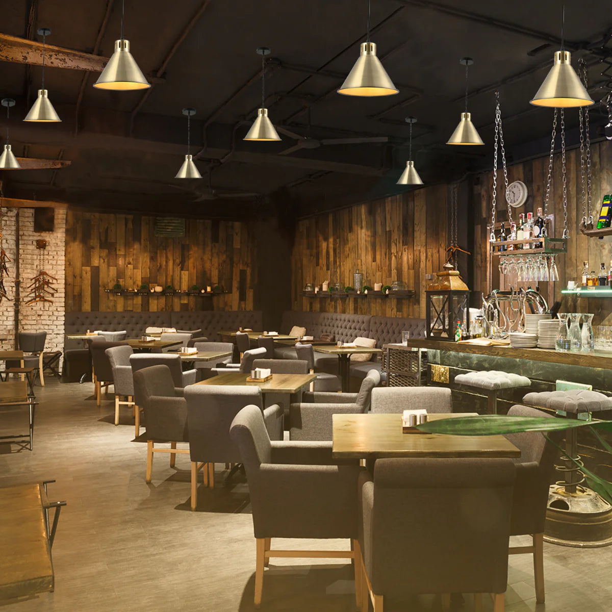 Usage of Sleek Industrial Cone Pendant Light 150-18434