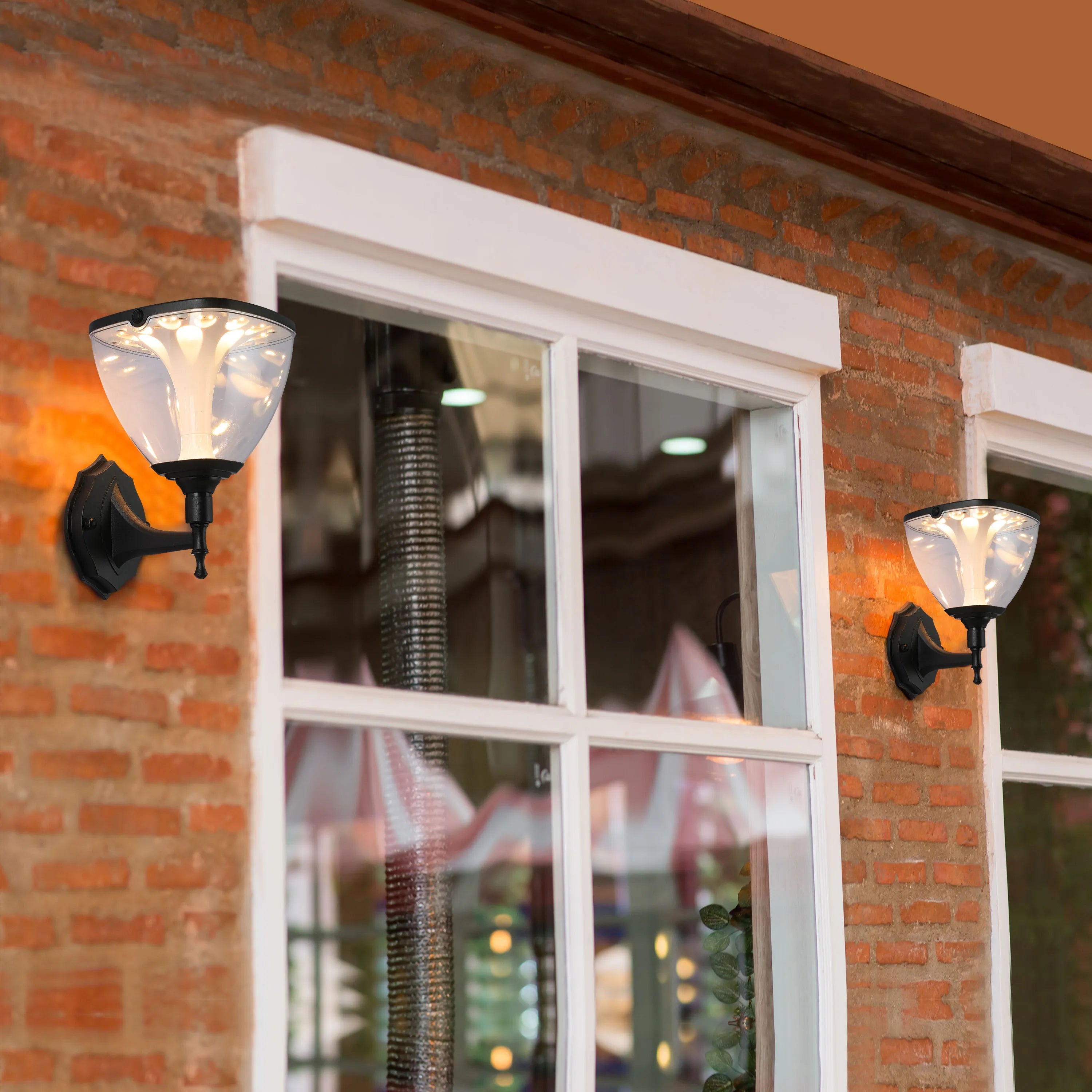 Solar Wall Lantern, Vintage-Inspired, 3CCT Color, Motion Sensor, Rechargeable Outdoor Lighting, Outdoor Wall Light, TEKLED