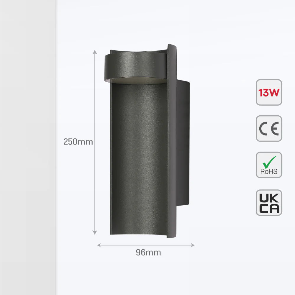 Splitted Bamboo LED Outdoor Wall Light 3000K/4000K/6500K 13W 9