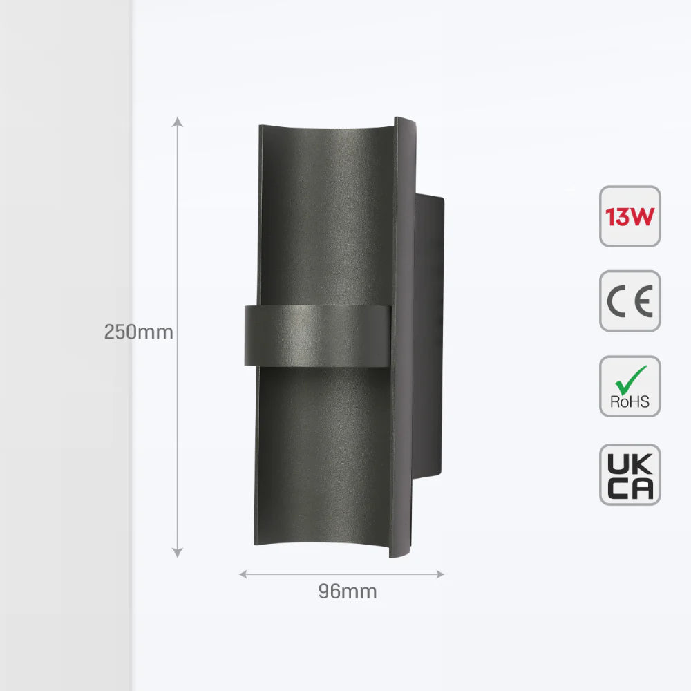 Splitted Bamboo LED Outdoor Wall Light 3000K/4000K/6500K 13W 10