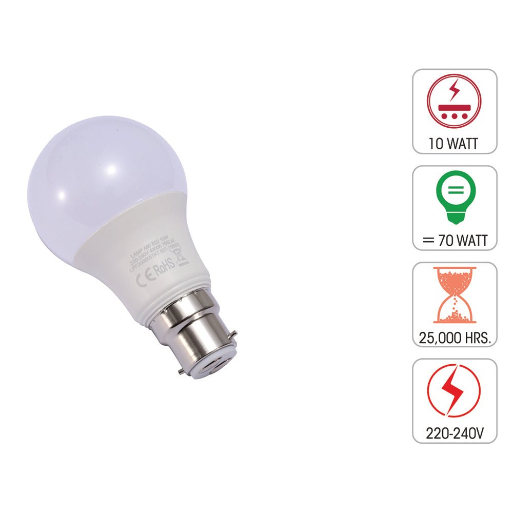 Technical specification of leo led gls bulb a60 b22 bayonet cap 10w 4000k cool white pack of 6/10 2700k warm white